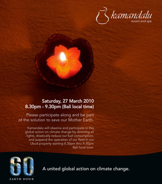 Earth Hour 2010 at Kamandalu 