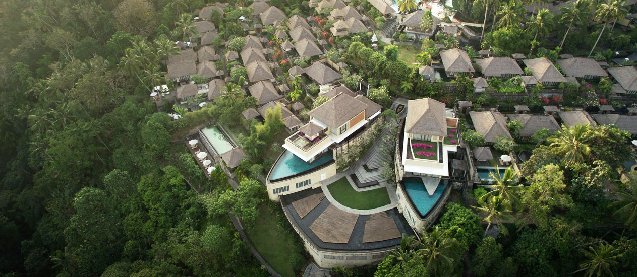 Aerial view from Kamandalu Ubud, Bali