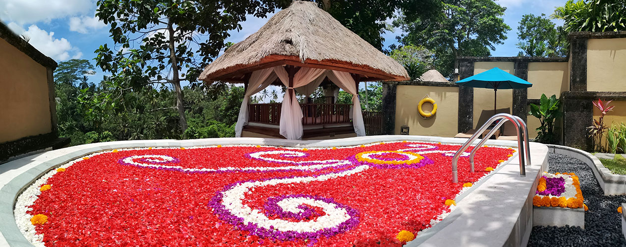 Flower Petals at Private Pool Villa, Kamandalu Experience, Ubud
