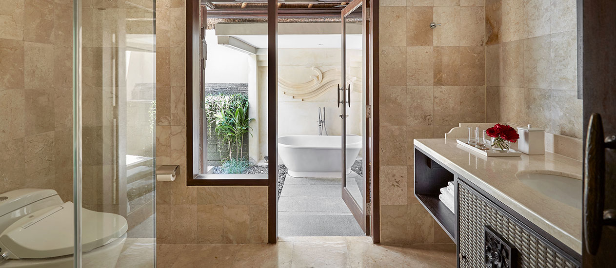 New Bathroom at Garden Villa, Kamandalu Ubud, Bali - luxury resort and spa