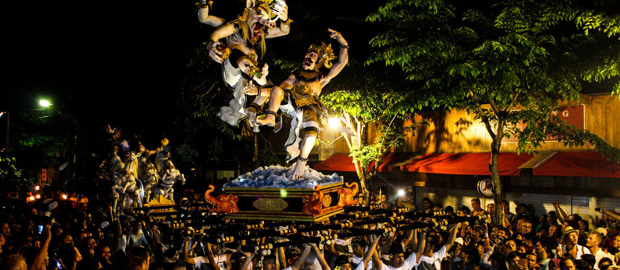 Giant 'Ogoh - Ogoh' Parade near of Kamandalu Ubud, Bali